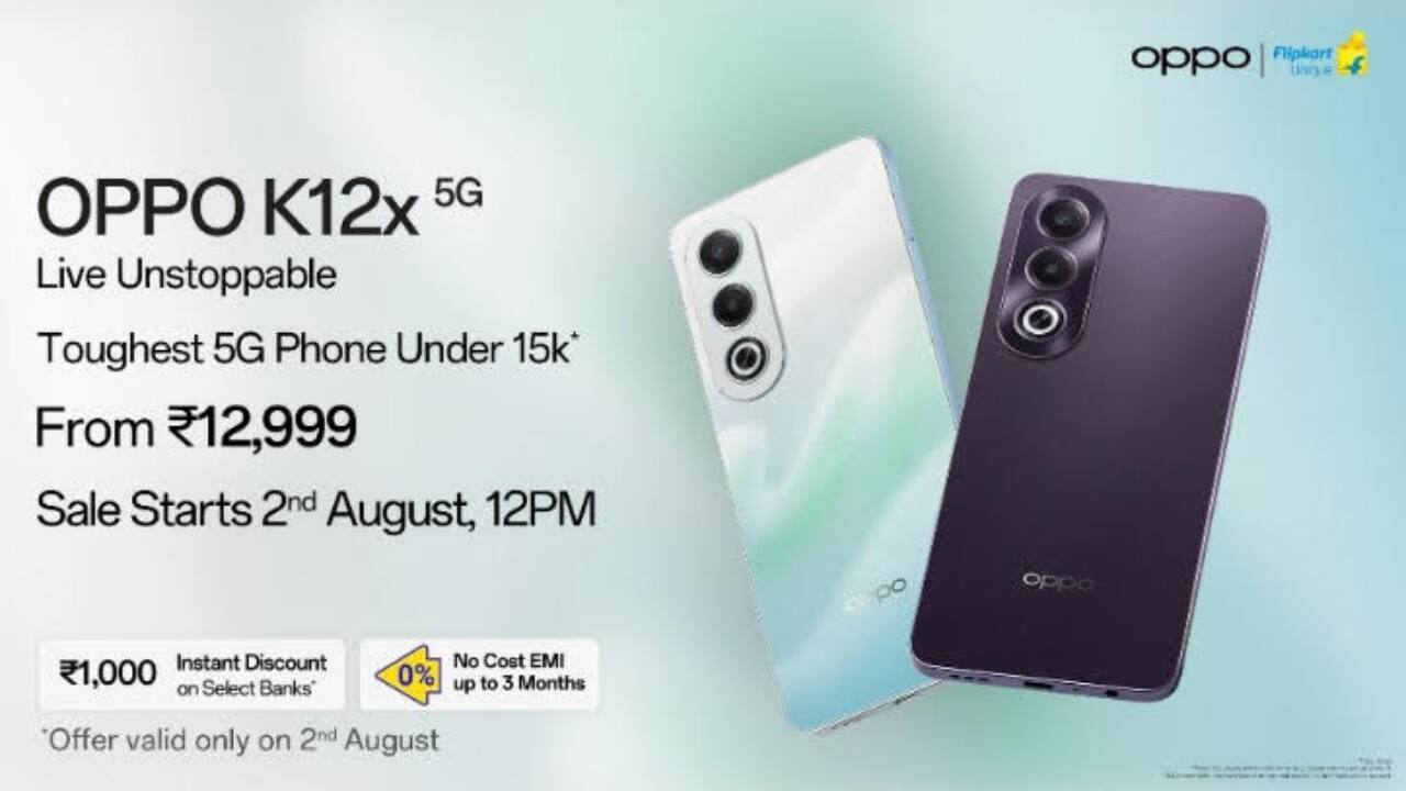 Oppo K12x 5G smartphone goes on sale in India, price starts at Rs 12,999