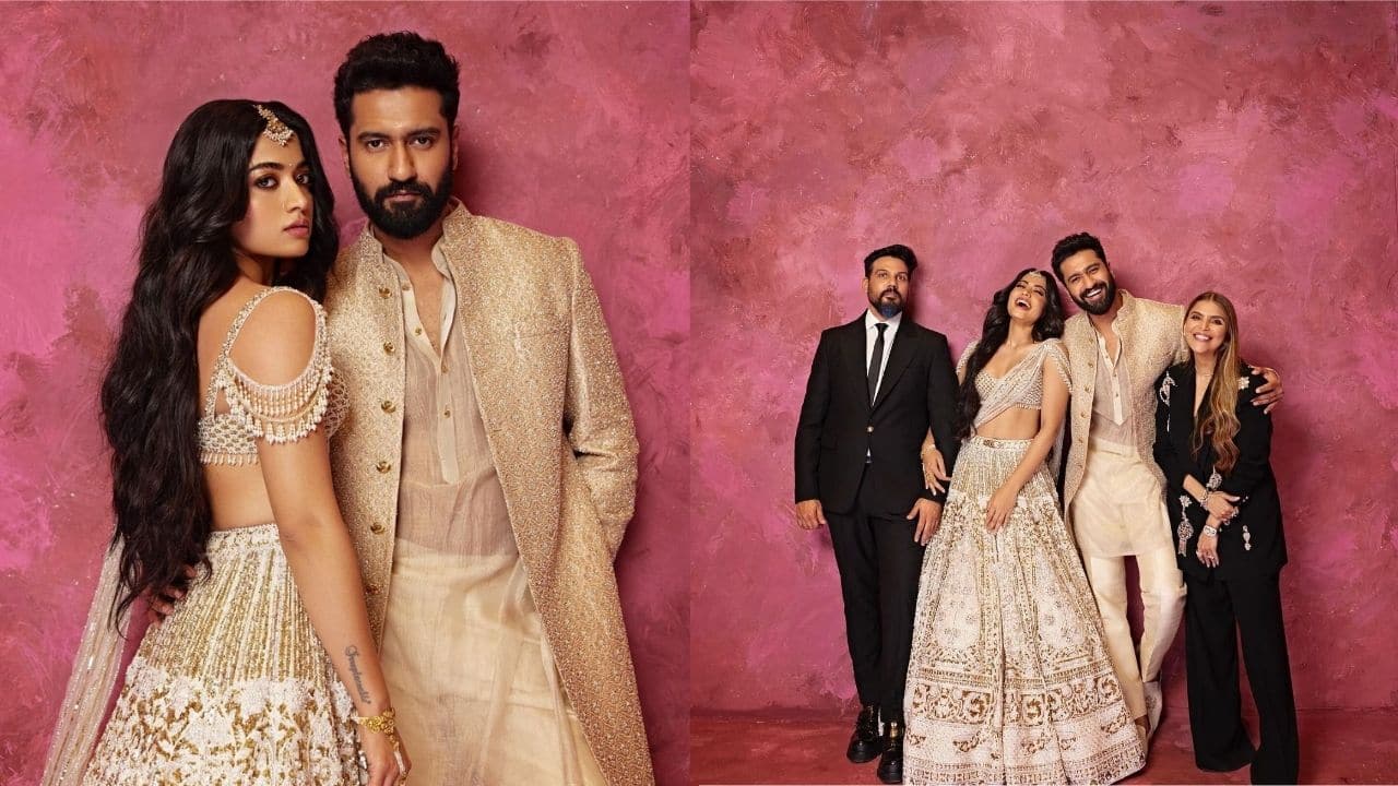Vicky Kaushal is proud to wear Indian traditional handwoven outfit with Rashmika Mandanna by designers Falguni and Shane Peacock, see pics