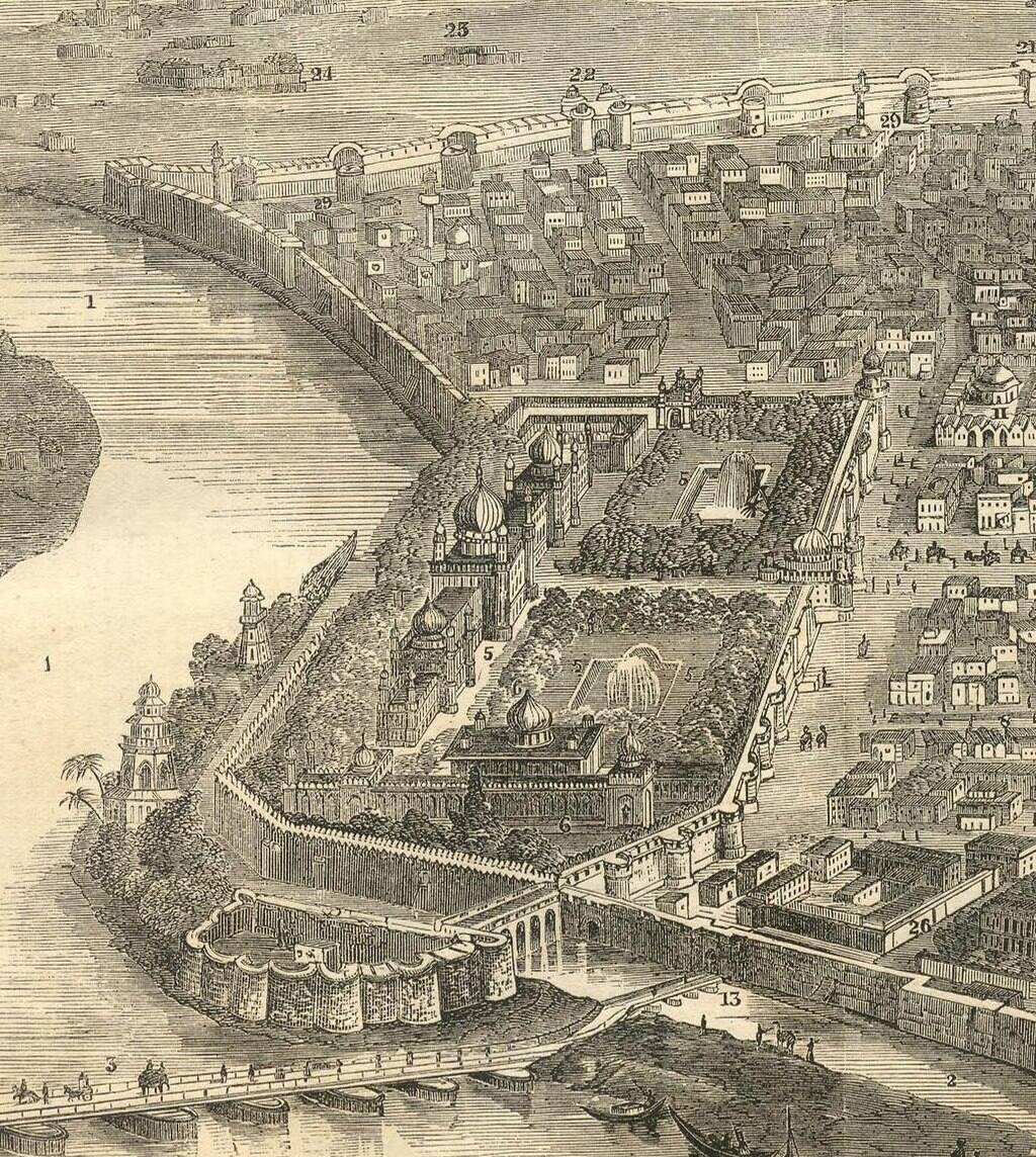 An illustration of Delhi's Red Fort in 1858, after the seize. (Image: Wikimedia Commons)
