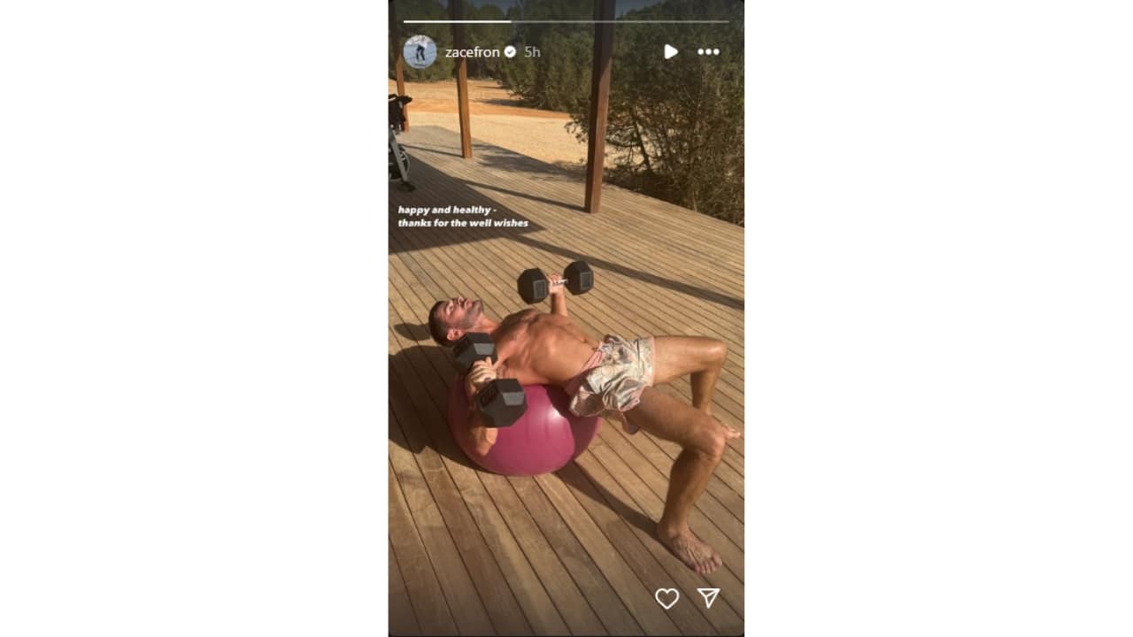 Zac Efron posted on social media
