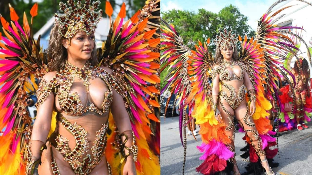 Rihanna dazzles at Barbados’ Crop Over Festival with vibrant full-body costume