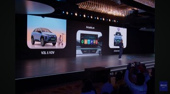 The Tata Curvv EV, featuring a 1.2C charging rate, promises a range of 150 km with just 15 minutes of charging. (Image courtesy: @odmag - X)