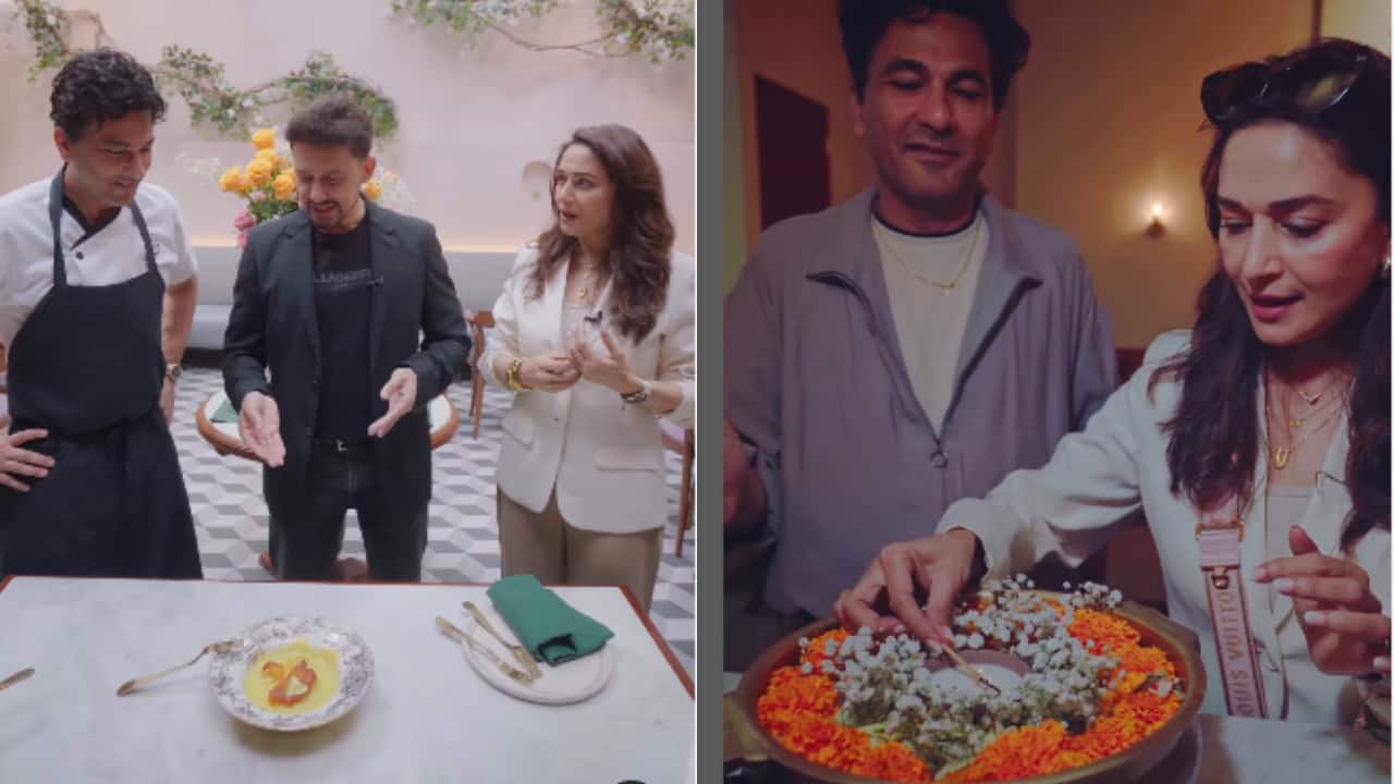 Madhuri Dixit visits chef Vikas Khanna's New York restaurant Bungalow, enjoys delicious food with husband Dr Shriram Nene