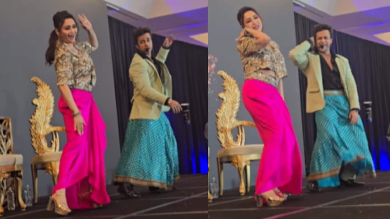 Madhuri Dixit dances on Dola Re Dola with TV actor Shalin Bhanot as she celebrates her 40 years with US Tour