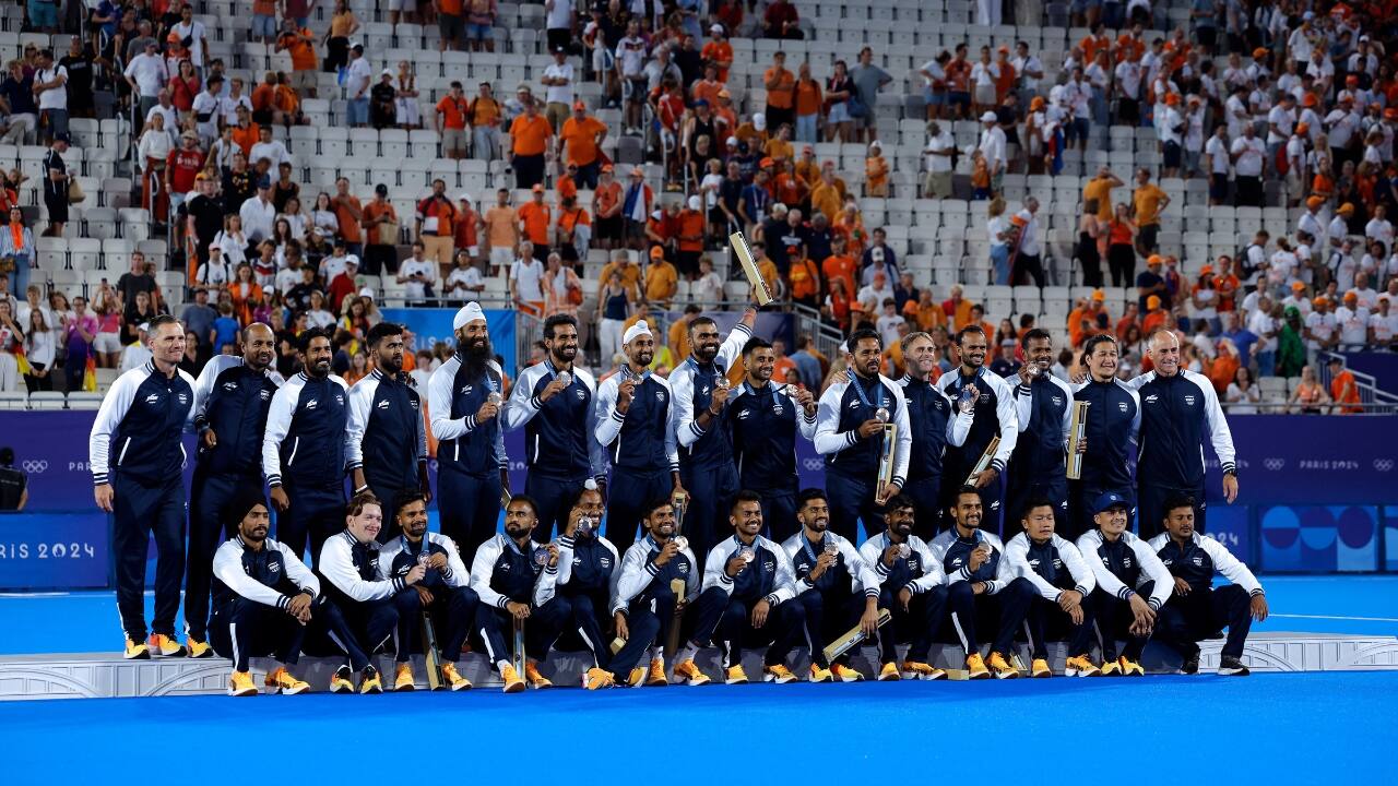 The Indian men's hockey team won bronze medals in both Paris and Tokyo, marking the first time in 52 years (since Munich 1972) that India secured back-to-back Olympic medals in hockey. (Image: Reuters)