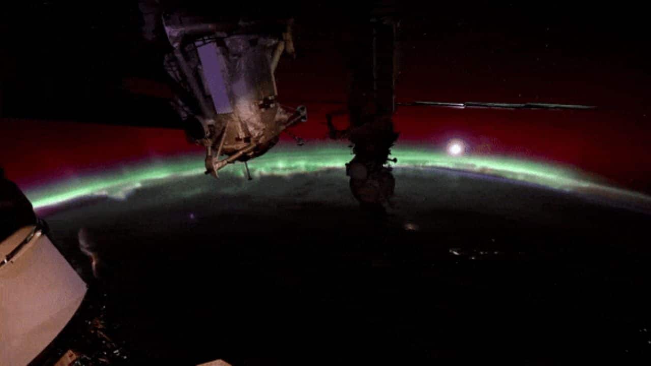 NASA astronaut aboard ISS shares timelapse of the Moon setting behind Earth amidst colourful auroras, watch video here