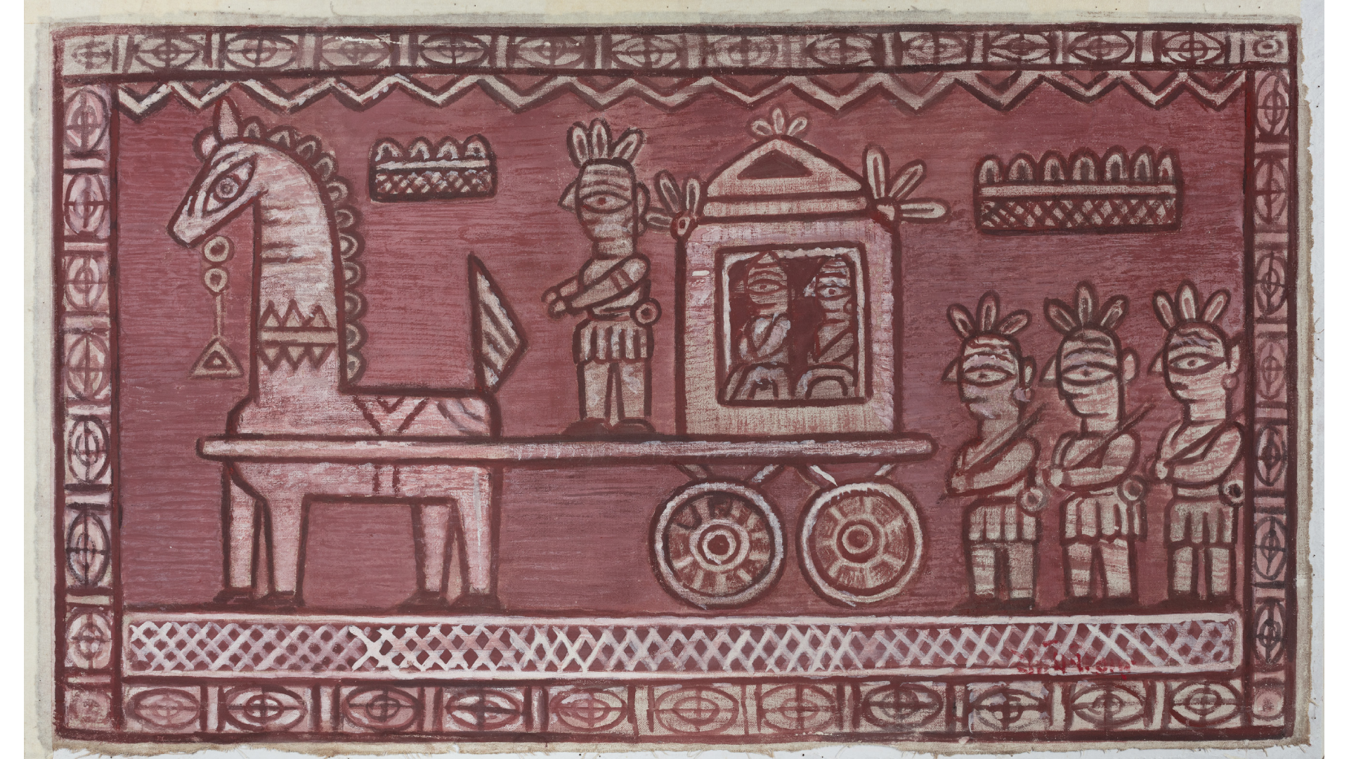 Jamini Roy, who redefined Indian art, was very much around in the 1940s, says Singh. (Image: Jamini Roy, Untitled, Tempera on canvas,18.0 X 31.0 in, Image Credit: DAG Collection)