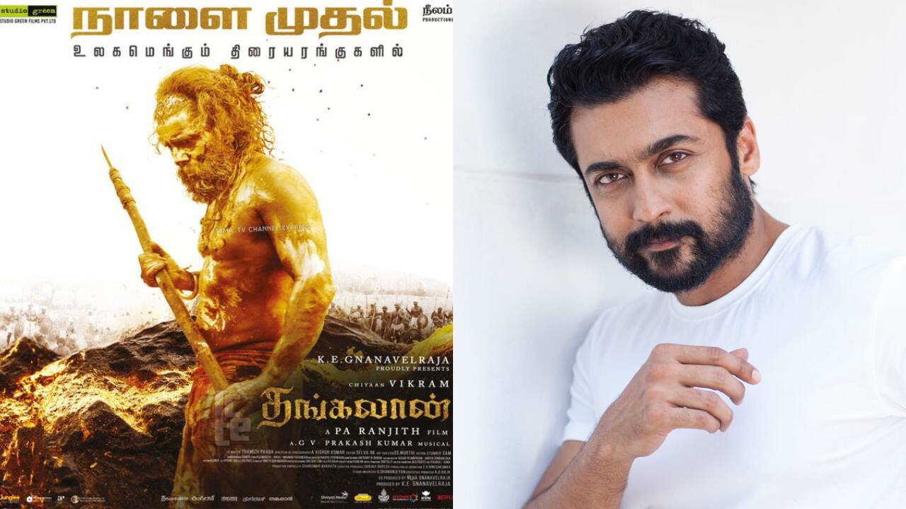 Actor Suriya gives a shoutout to Chiyaan Vikram and director Pa Ranjith's 'Thangalaan' ahead of its theatrical release on 15th August