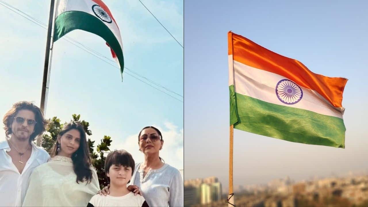 Shah Rukh Khan celebrates Independence Day with Suhana, AbRam and wife Gauti, see pic