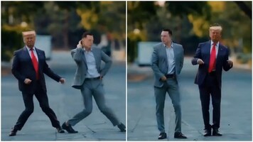 Elon Musk and Donald Trump star in bizarre AI video dancing to 'Stayin' Alive'. Watch