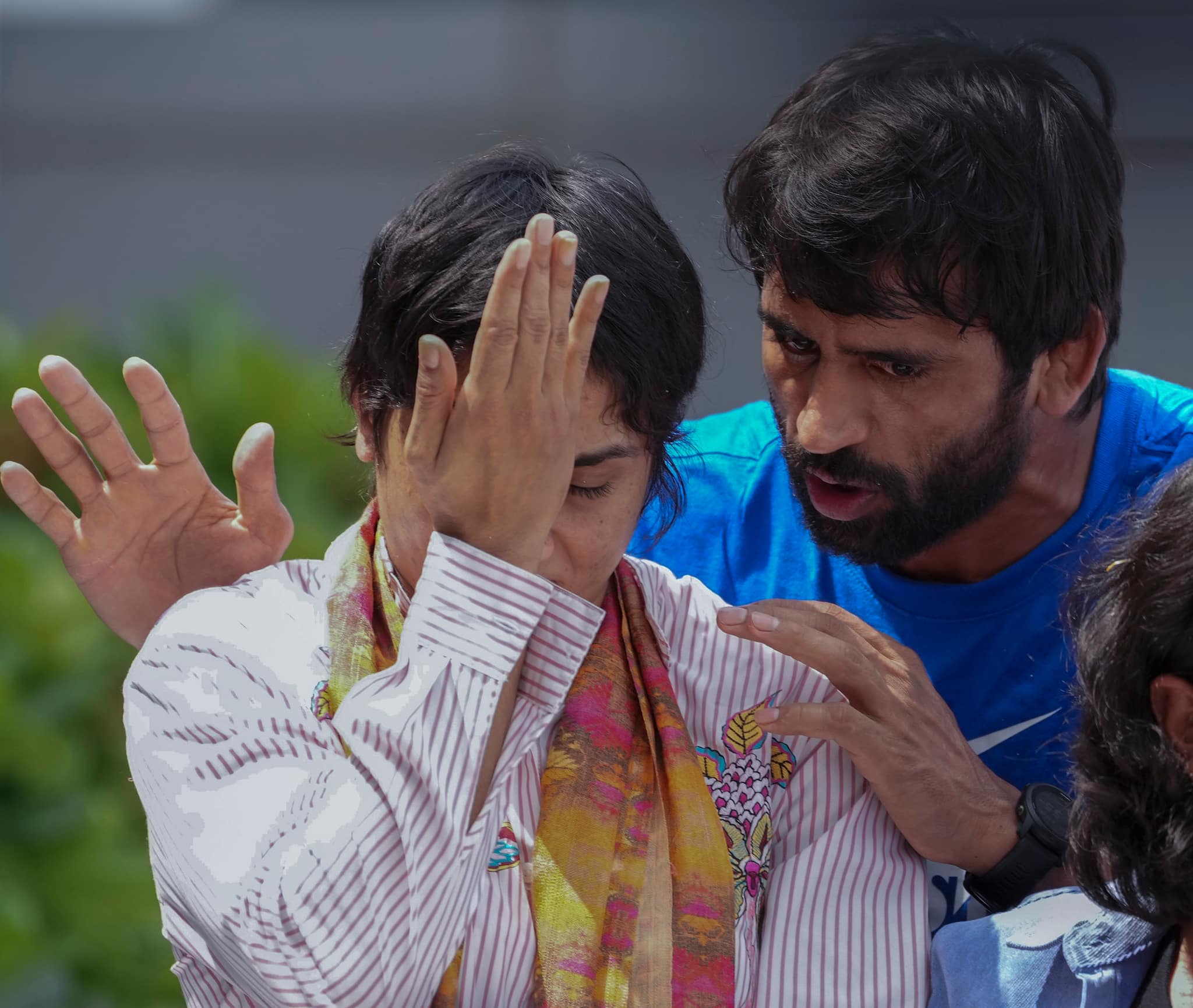 Vinesh, who stayed in Paris to challenge her disqualification, faced an emotional return. She expressed uncertainty about her future and hinted at retirement, reflecting on her journey and the support she received. (PTI Photo)