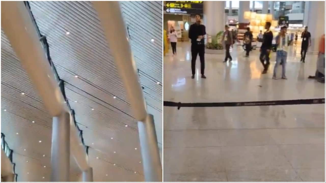 Hyderabad airport leaks after heavy rainfall. 'Absolutely no leakage on the roof' claims admin