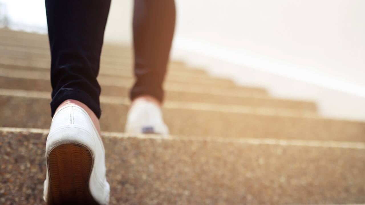 Walking: Walking is low-impact, easy to start, and requires no special equipment. It helps burn calories, improves cardiovascular health, and is gentle on the joints. Start with short, brisk walks and gradually increase duration and intensity for better calorie burn. (Image: Canva)