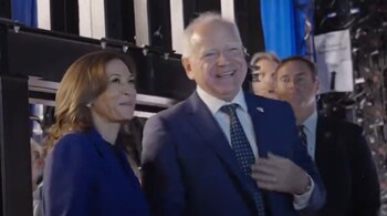 Walz energises convention with charm (Video Grab)