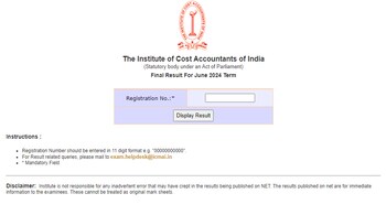 ICMAI CMA June 2024 Results