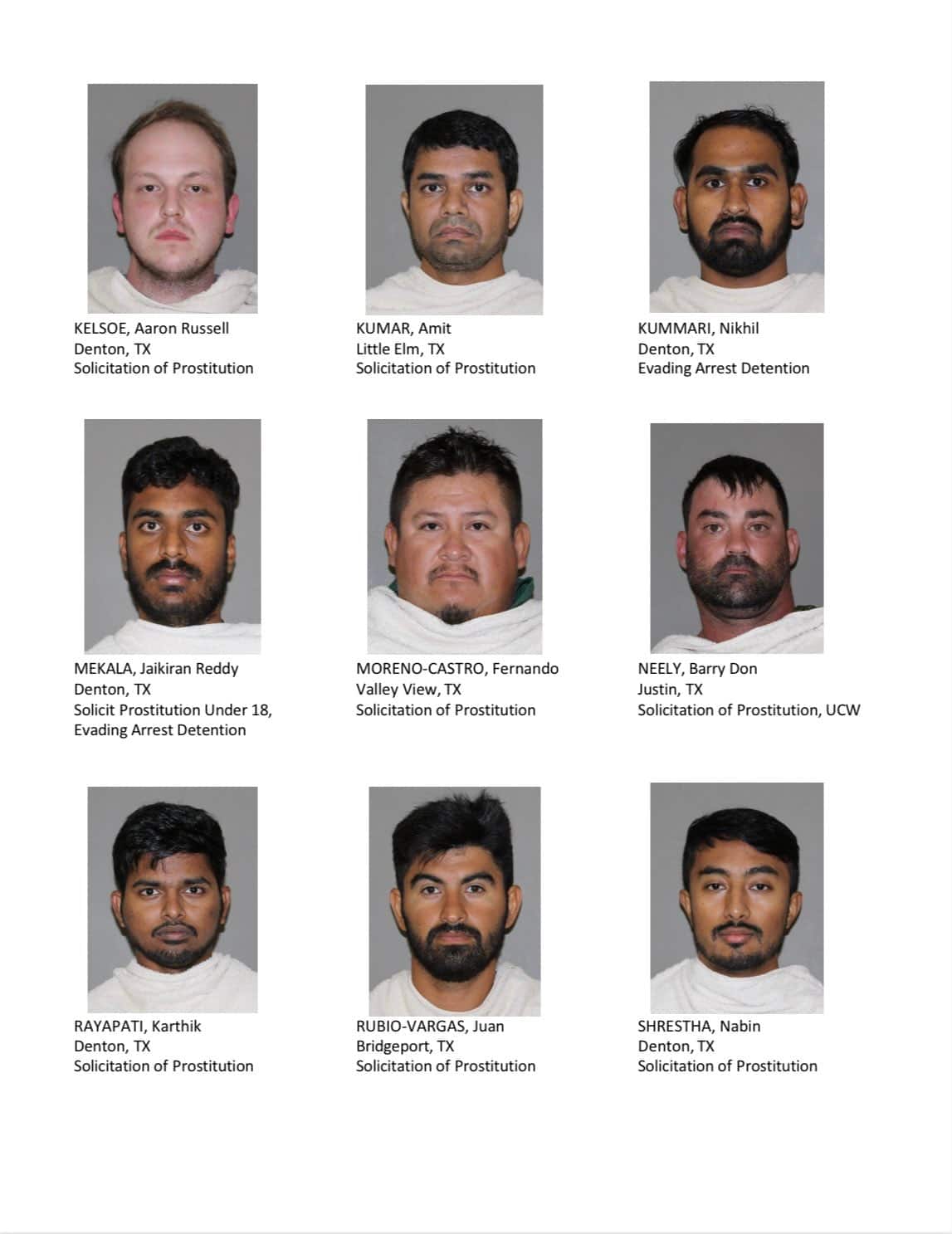 Denton Co Sheriff also releases photos of the arrested people