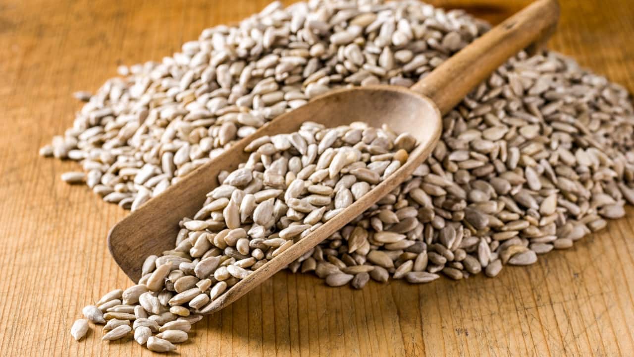 Sunflower seeds Soaking sunflower seeds for 2-4 hours activates enzymes that enhance nutrient absorption and improve digestibility. These seeds are rich in vitamins E and B, magnesium, and selenium, all of which support skin health, reduce inflammation, and promote overall well-being. Soaked sunflower seeds can be added to salads, smoothies, or eaten as a snack. (Image: Canva)