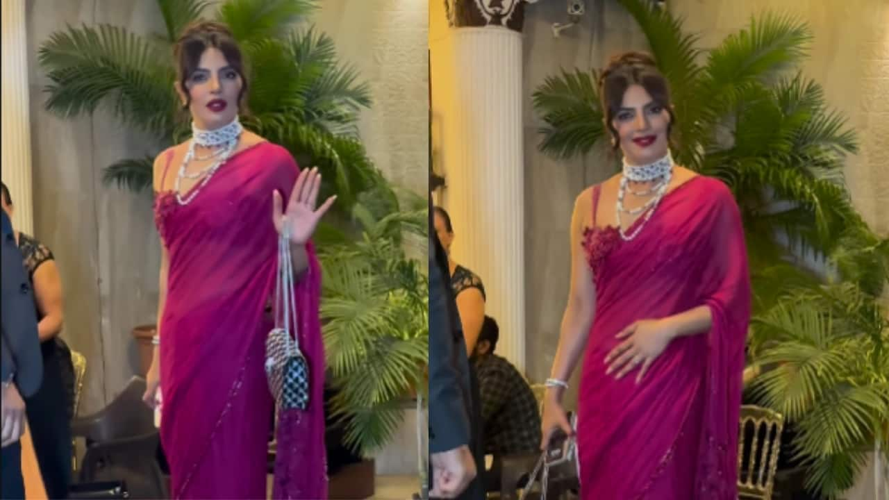 Priyanka Chopra dazzles in a pink saree at brother Siddharth Chopra's  wedding celebrations in Mumbai