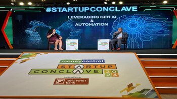 (L-R) Moneycontrol's Debangana Ghosh and Ajay Joseph, Head of Sales Channel & SMB, Digital Media India & SA, Adobe