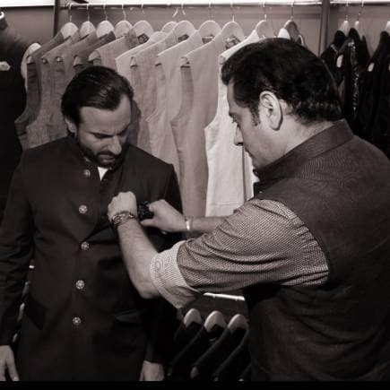 Raghavendra Rathore styling Bollywood actor Saif Ali Khan.