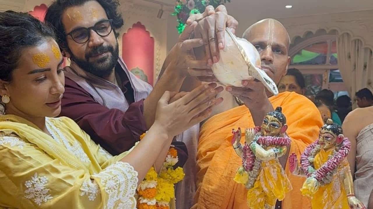 Rajkummar Rao performs lord krishna puja with wife Patralekhaa on Janmashtami