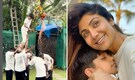 Shilpa Shetty's son Viaan breaks Dahi Hand with father Raj Kundra, actress shares a video, watch