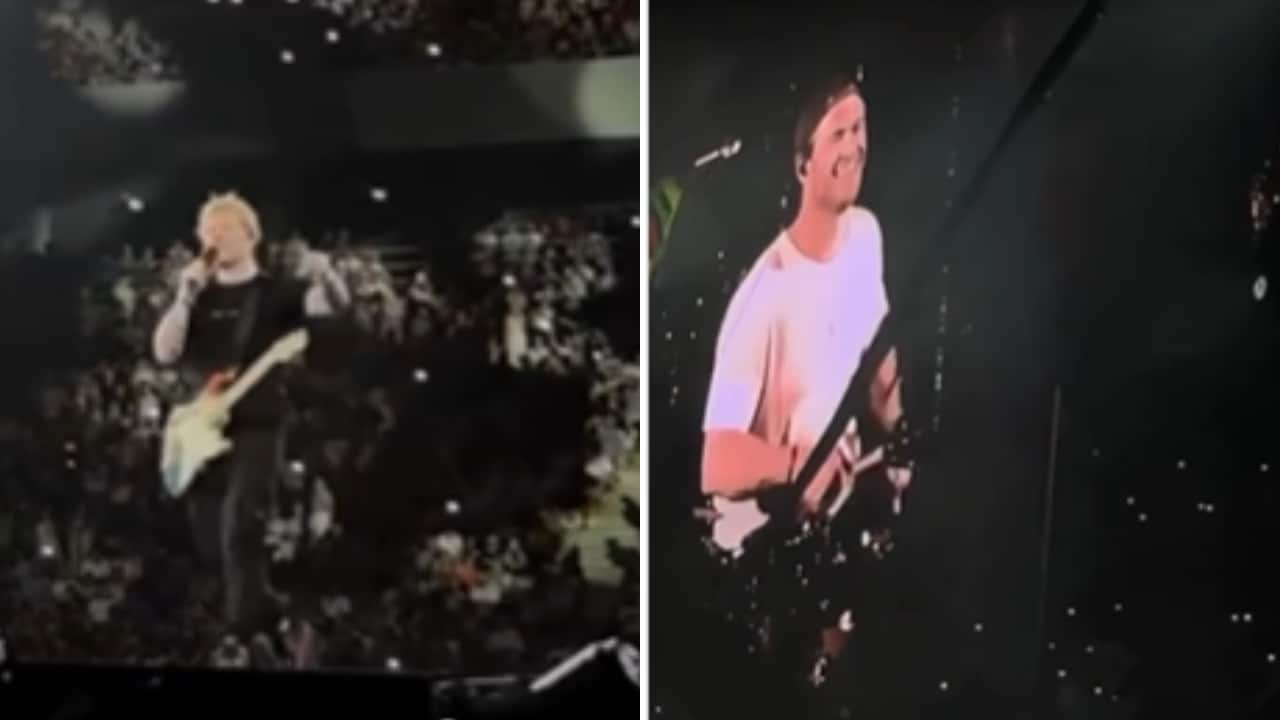 Chris Hemsworth surprises Ed Sheeran’s fans by secretly playing drums at his Romania concert, watch video