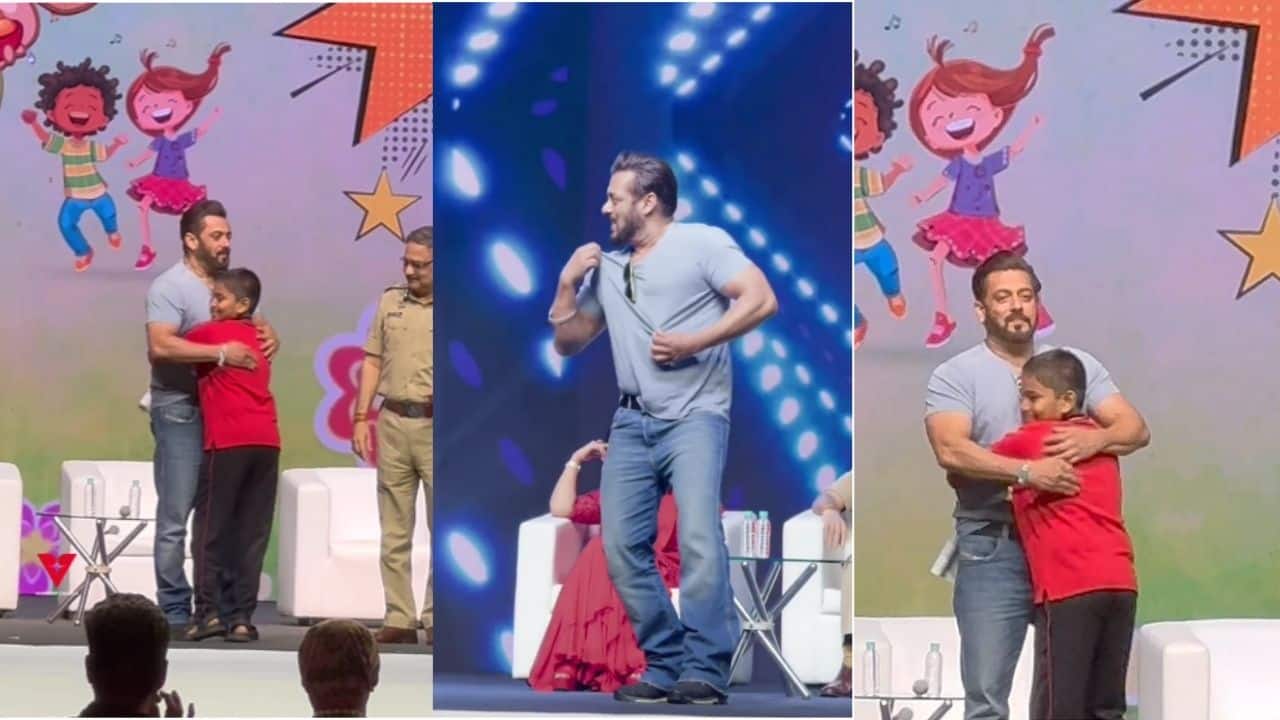 Salman Khan hugs his little fan who touches his feet at an event, watch video