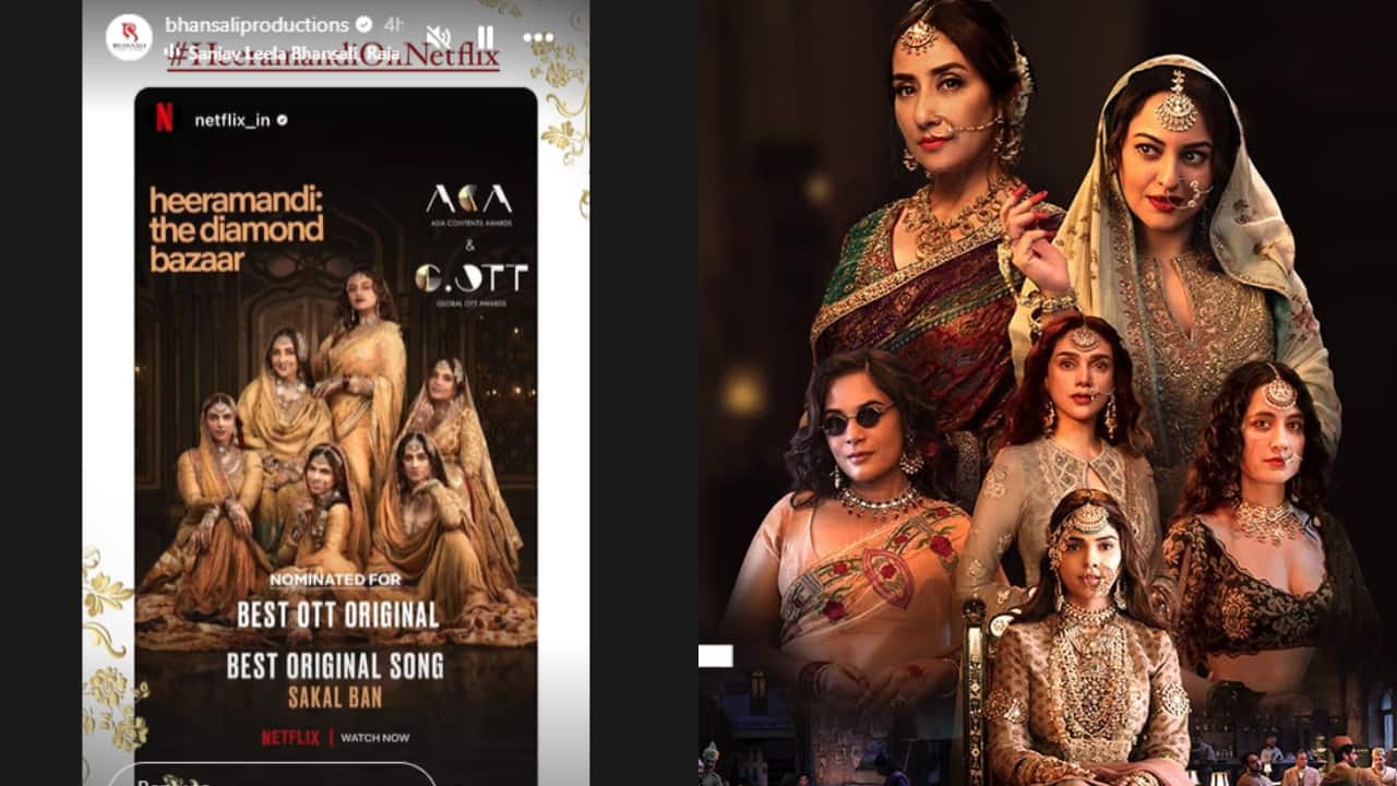 Sanjay Leela Bhansali's Heeramandi: The Diamond Bazaar secures nominations for best OTT original and best original song at the Asia Contents & Global OTT Awards