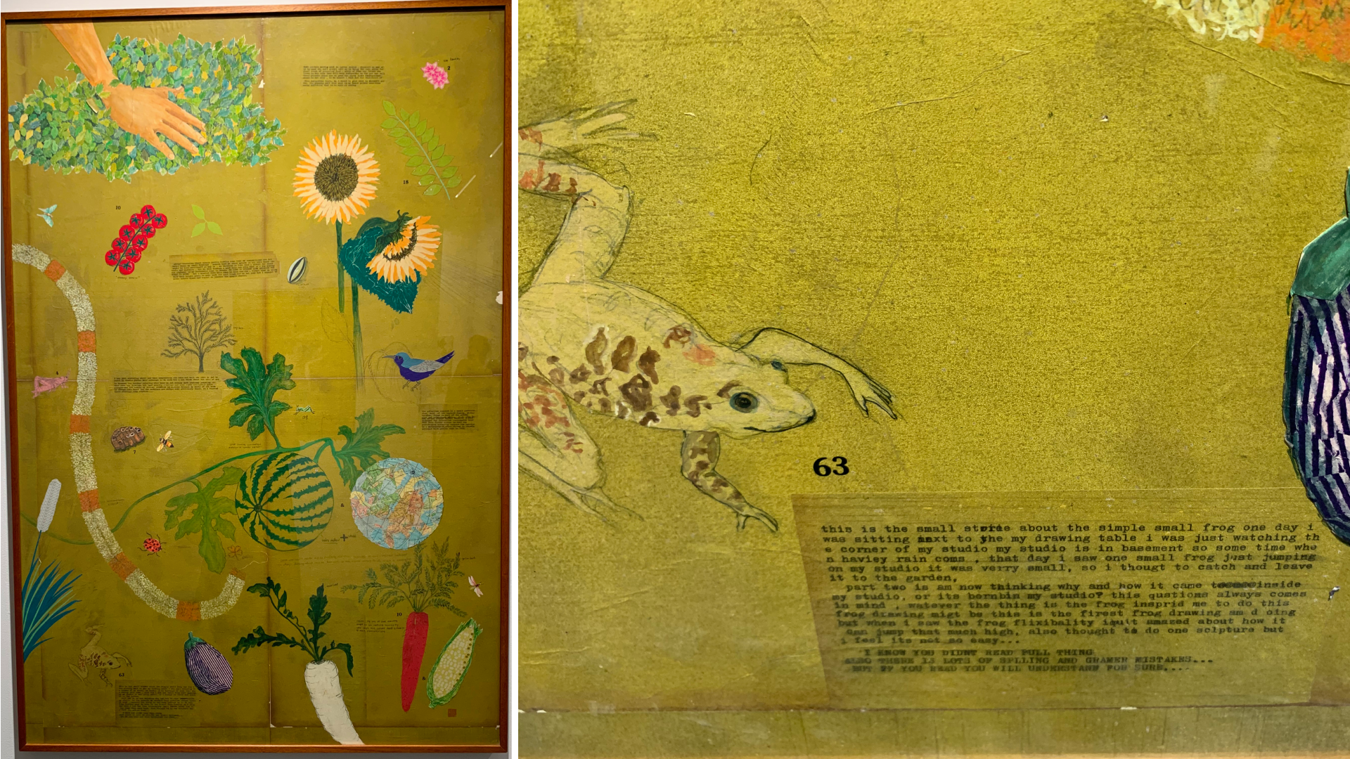 Shailesh BR's 'Garden' (2024), and detail from 'Garden', at DCAW.