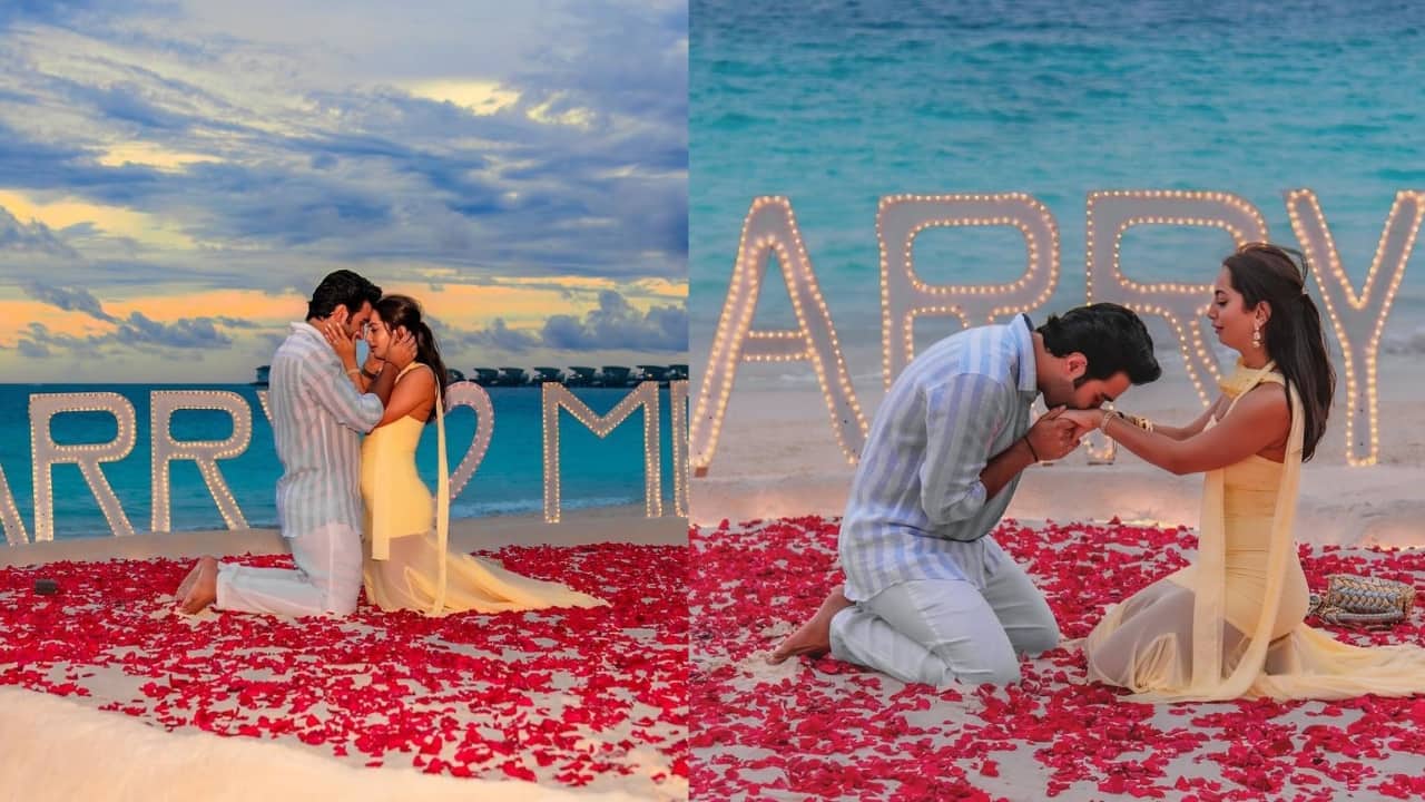 Aadar Jain proposes to Alekha Advani in a dreamy beach setting; Kareena Kapoor, Karishma Kapoor, Ananya Panday shower love