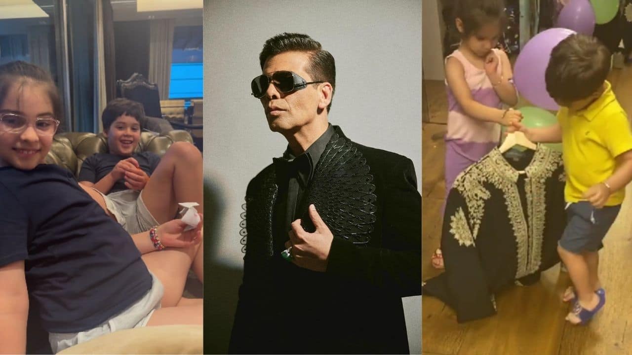 Karan Johar gets fashion roasted by his kids Yash and Roohi in adorable video: watch