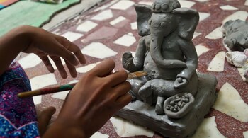 How to make Ganesha idol for Ganesh Chaturthi: Using clay is one of the most traditional and eco-friendly ways to craft your Ganesh idol. Natural clay is biodegradable and dissolves completely in water (Image: Canva)
