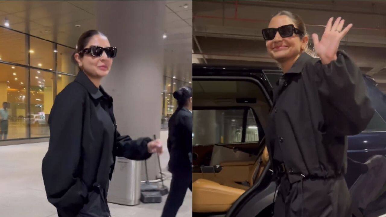 Anushka Sharma returns to Mumbai from London, stuns in all-black at Mumbai airport