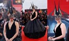 Lady Gaga's monochromatic Dior voluminous gown and iconic lace hat steal the show at Venice Film Festival