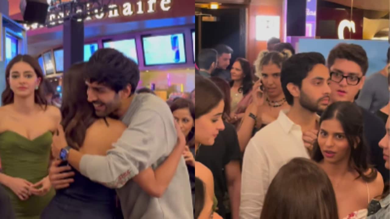 Kartik Aaryan hugs ex-girlfriend Sara Ali Khan at Call Me Bae screening, Agastya Nanda and Suhana Khan stir dating rumours with their appearance