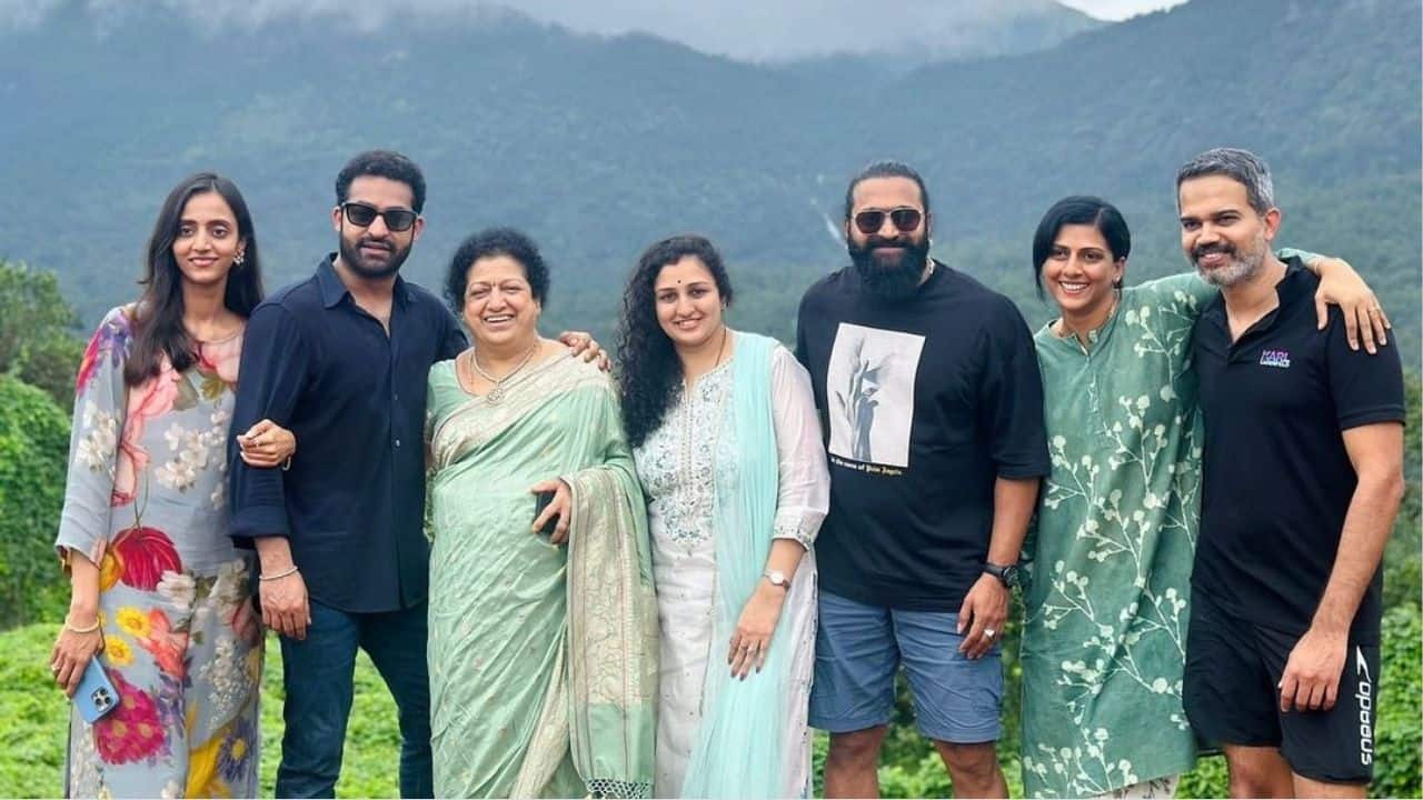 Rishab Shetty, Jr NTR, and Prashanth Neel's families visit Kolluru temple: see pics