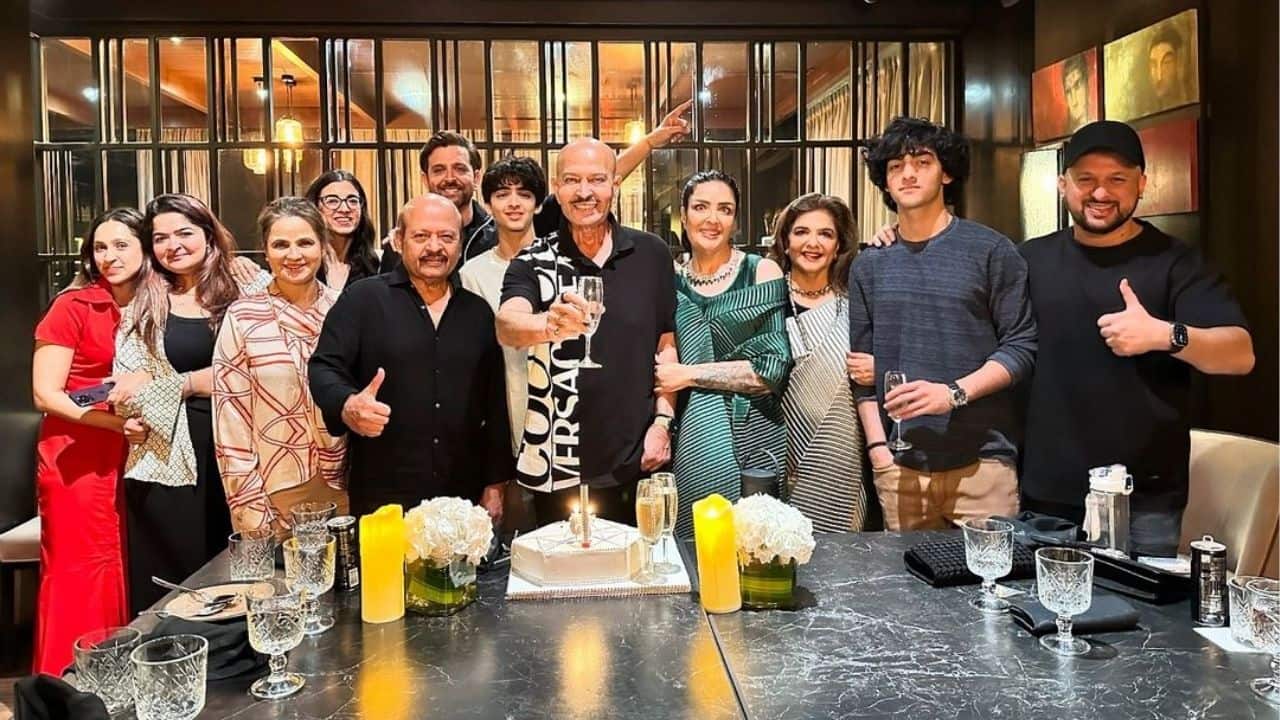 Hrithik Roshan, Saba Azad and sister Sunaina along with family celebrate dad Rakesh Roshan's 75th birthday