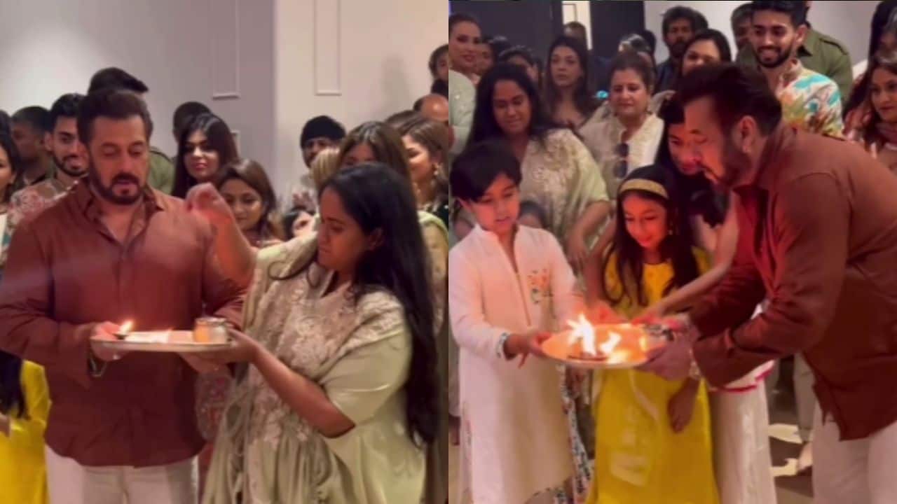 Salman Khan performs arti as the family celebrates Ganesh Chaturthi at sister Arpita's house, watch