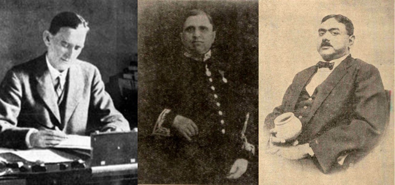 (L to R) John Marshall, Daya Ram Sahni, and Rakhal Das Banerji (Wikimedia Commons)