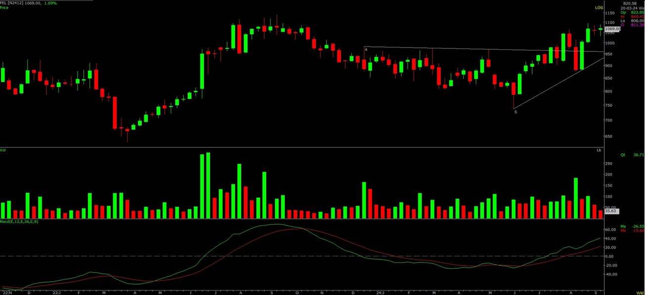 Above is the daily chart of PEL