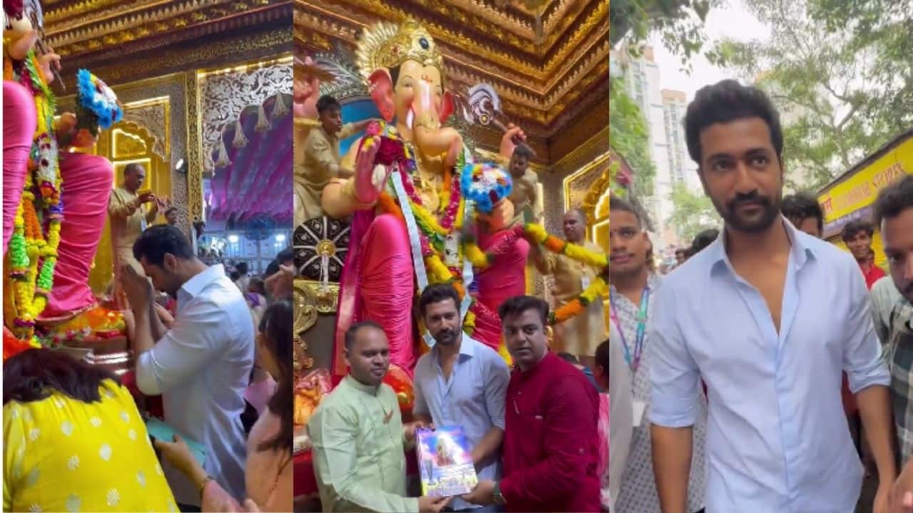 Vicky Kaushal visits Lalbaugcha Raja, actor walks barefoot to the mandal