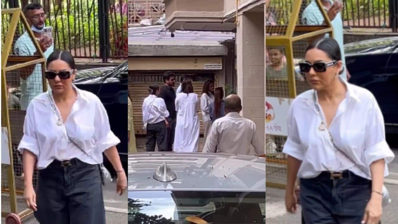 Shah Rukh Khan's wife Gauri Khan arrives at Malaika Arora's mother's house after her father Anil Mehta's demise