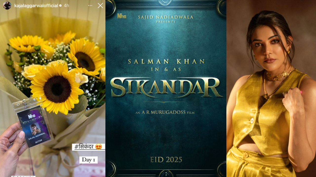 Kajal Aggarwal begins shooting for Sikandar with Salman Khan, receives bouquet of sunflowers from team