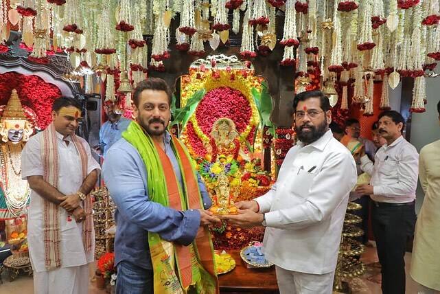 Salman Khan, sister Arpita Khan visit Maharashtra CM Eknath Shinde's residence for Ganesh Chaturthi celebrations: See pics