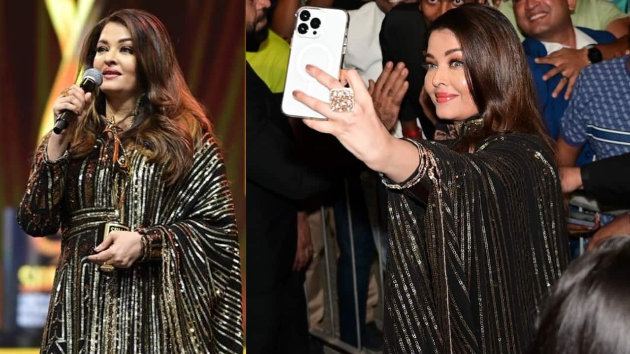Aishwarya Rai Bachchan wore black sequin Anarkali suit worth Rs 89000 by Manish Malhotra for SIIMA Awards, see pic