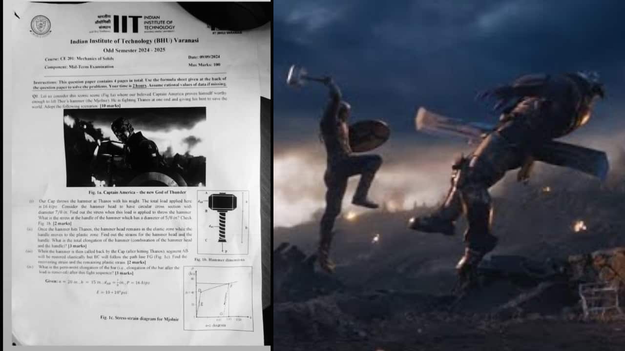 IIT Varanasi exam paper features question on Captain America and Thanos from Avengers: Endgame fight scene