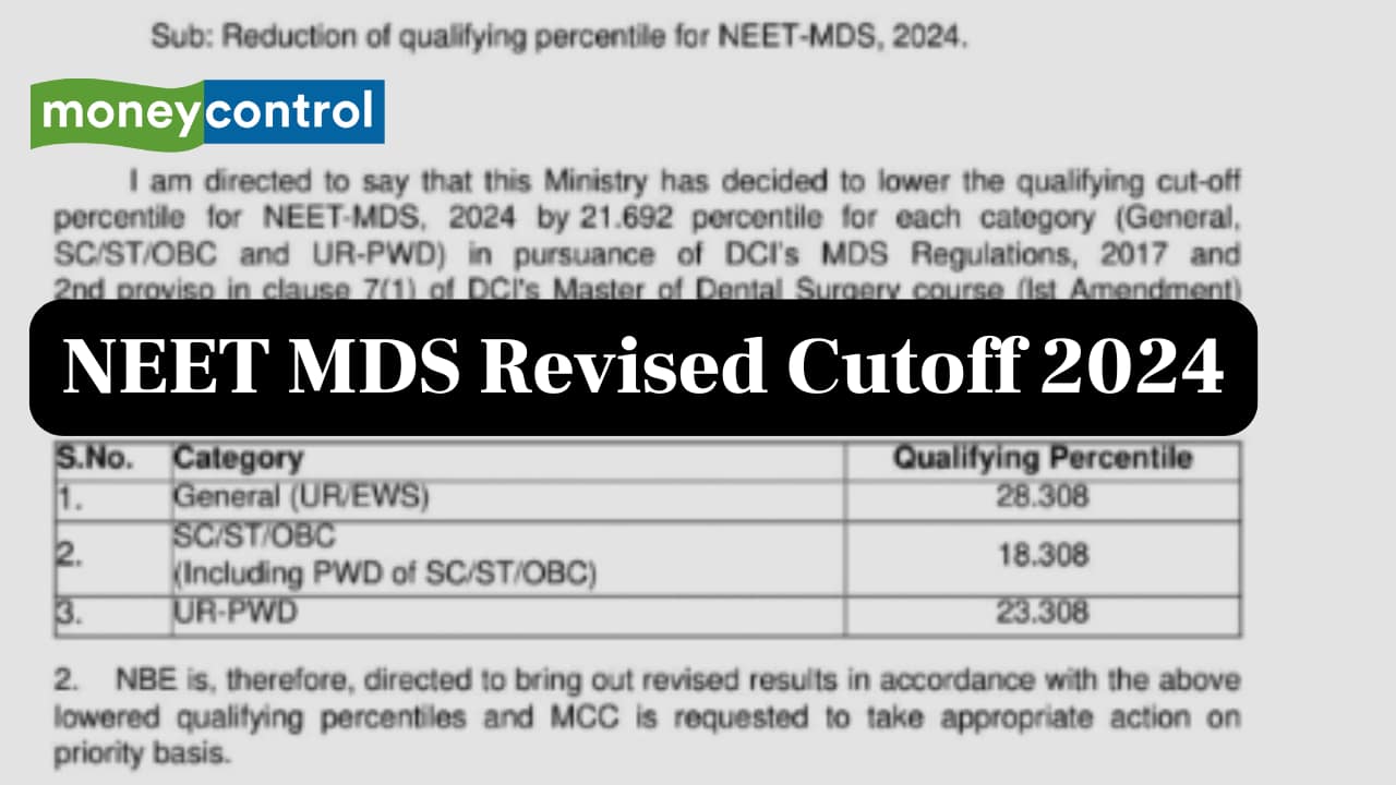 NEET MDS Cutoff 2024 Reduced to 28.308 Percentile for General Category