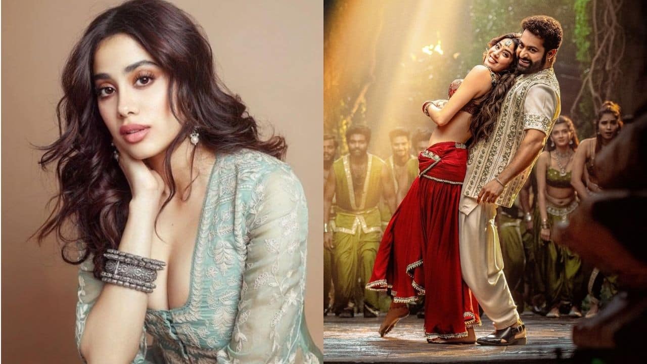 Janhvi Kapoor wins hearts by speaking Tamil at Devara promotion, Jr NTR's reaction to her speech goes viral: see video