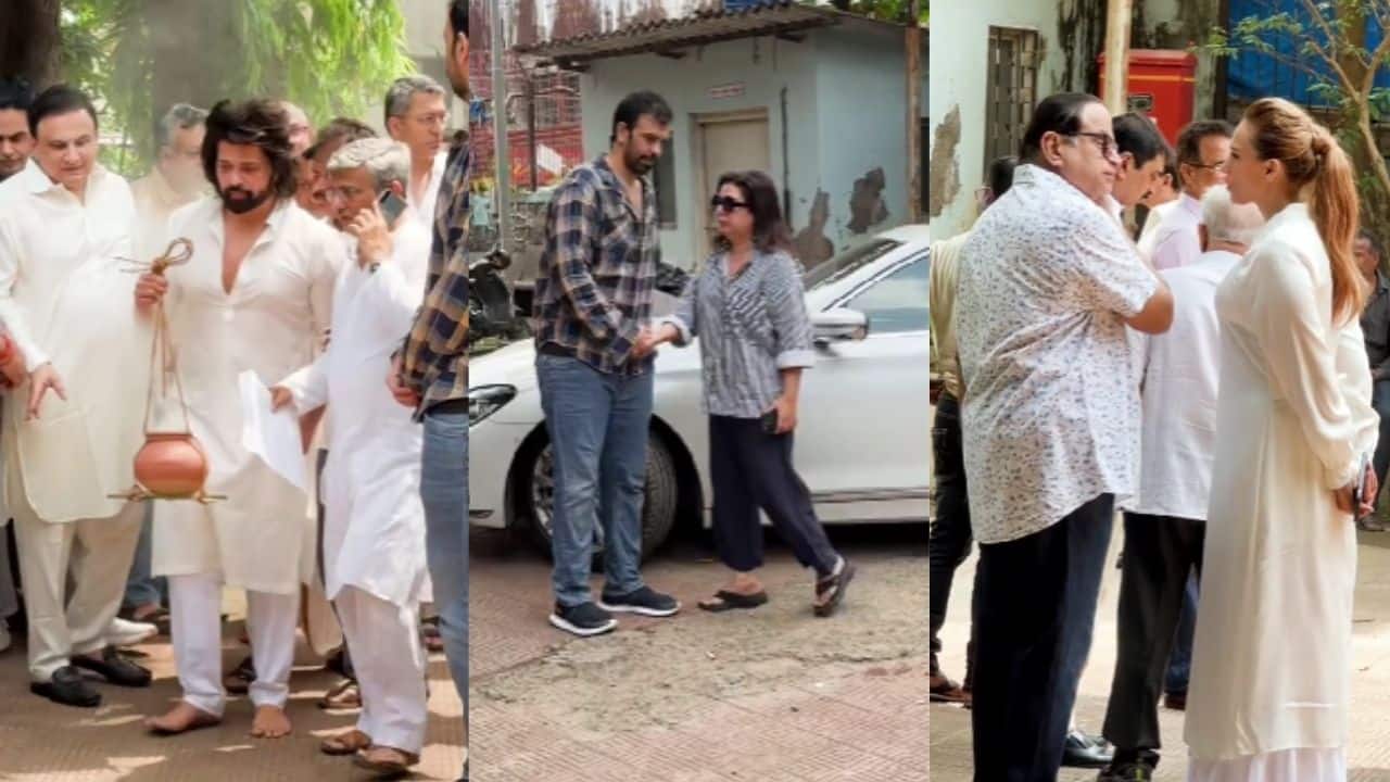 Farah Khan, Lulia Vantur and others attend Himesh Reshammiya's father Vipin Reshammiya funeral